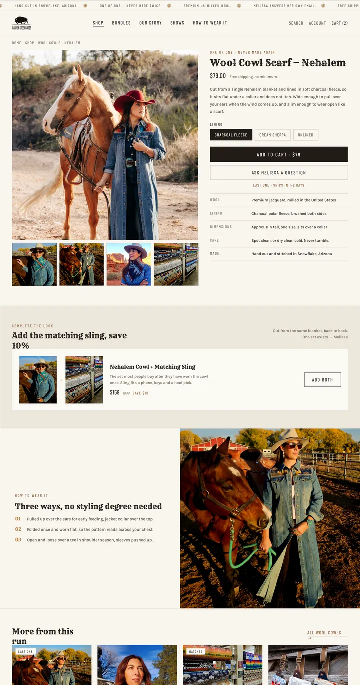 Canyon Creek Goods Shopify store by The Indie Collab