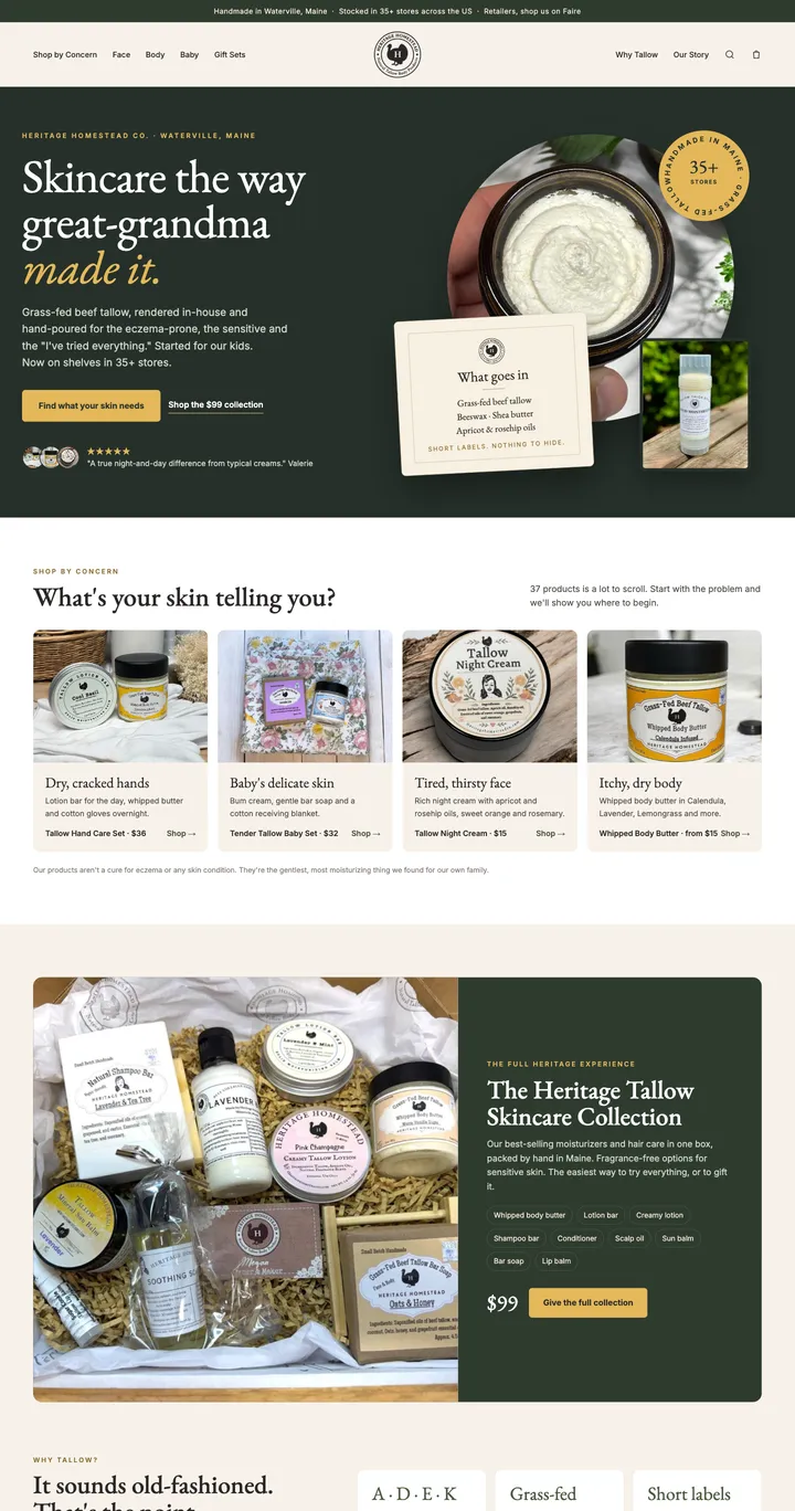 Heritage Homestead Co Shopify store by The Indie Collab